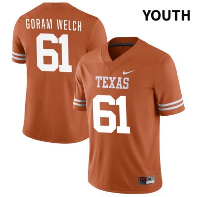 Texas Longhorns Youth #61 Sawyer Goram Welch Authentic Orange NIL 2022 College Football Jersey WCY42P5V